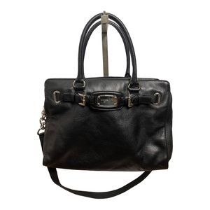 Michael Kors black pebble leather tote bag